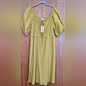 Women's Universal Thread Tribeca Green short sleeve midi dress, XXL, NWT